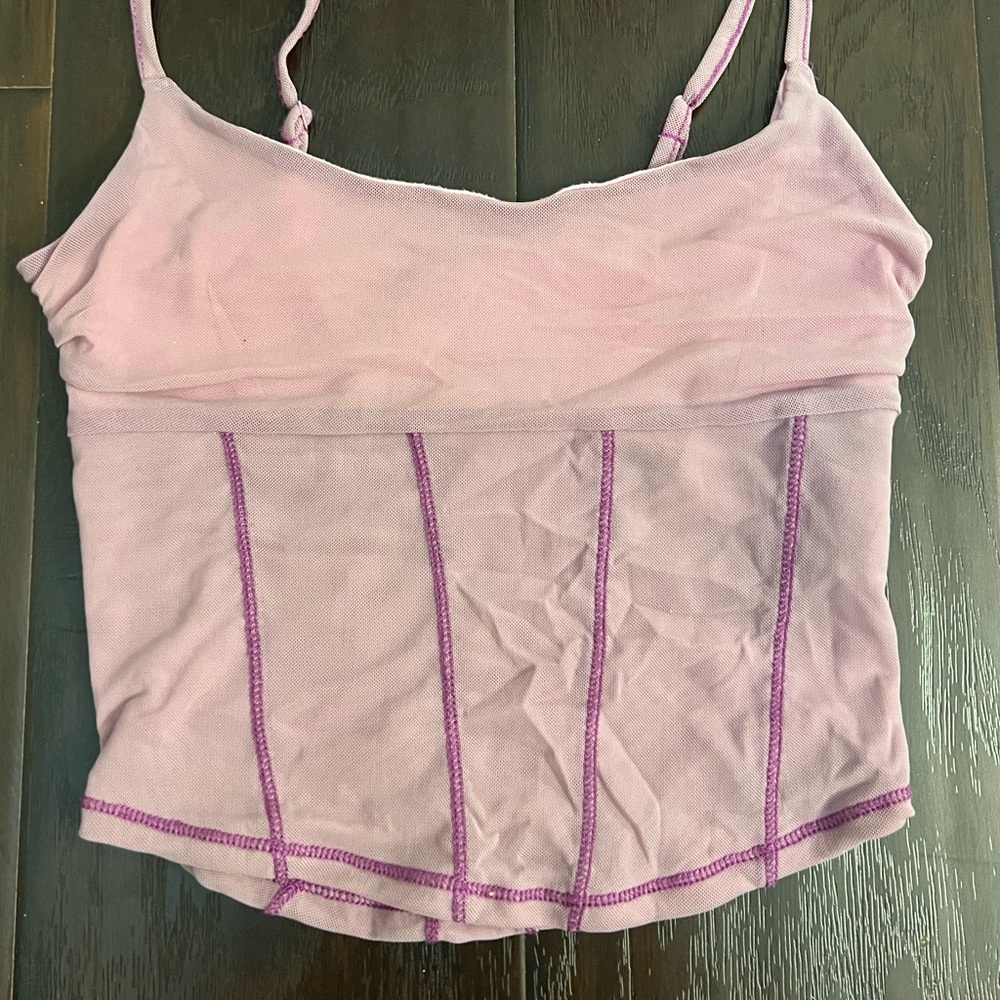 urban outfitters bubblegum pink stretchy corset tiny top